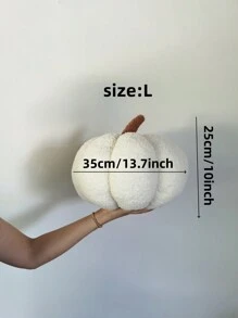 1 件白色南瓜形毛绒抱枕、万圣节南瓜靠垫、节日派对毛绒装饰枕头、家居装饰 - 白色 - 查看 7