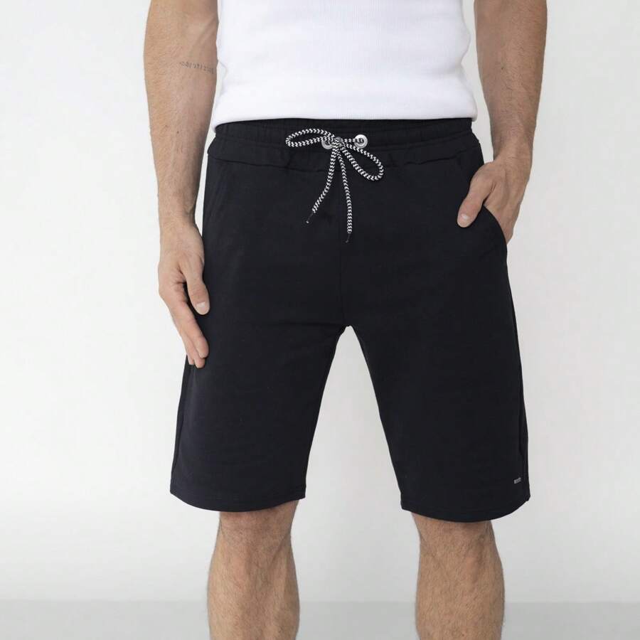 Men's Shorts Casual Comfortable Sweatshirt Day To Day - màu đen - Xem 1