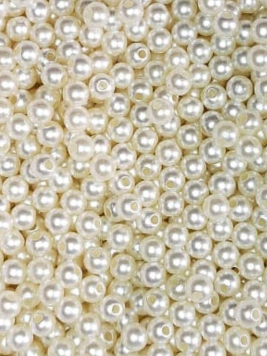 500 Pearls Traditional Abs 6mm Beads Crafts And Jewelry - Beige - View 1