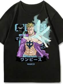 Anime One Pierce Unisex 100% Cotton Streetwear T-Shirt Launch Shipping In Various Colors!! - 黑色 - 查看 2