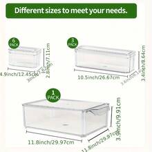 10 件带盖冰箱收纳箱，可堆叠透明食品储存容器，适用于水果、蔬菜、春夏野餐、婚礼、生日、派对、母亲节、厨房收纳和储存、厨房配件万圣节装饰万圣节服装秋季装饰节日装饰 - 10件套 - 查看 6