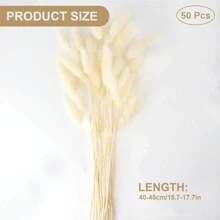 50 Pcs 17.7 Inches Lagurus Bunny Tails Pampas Grass Decor White Pink Artificial Rabbit Tails Dried Flowers Bouquet For Home Decor Boho Decor Table Decoration Room Bedroom Decor,Fall Decor,Autumn