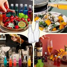 5/20/60/100PCS Mini Liquor Bottles – Versatile & Portable Plastic Containers With Airtight Seal For Spirits, Juices & Sauces – Leak-Proof, Shatterproof Plastic Mini Bottles With Airtight Latch Caps: 0.85oz/1.7oz/3.3oz/5oz Reusable Hand Washable Containers For Food Contact, Party & Wedding Favors Thanksgiving, Halloween, And Christmas Are Applicable
