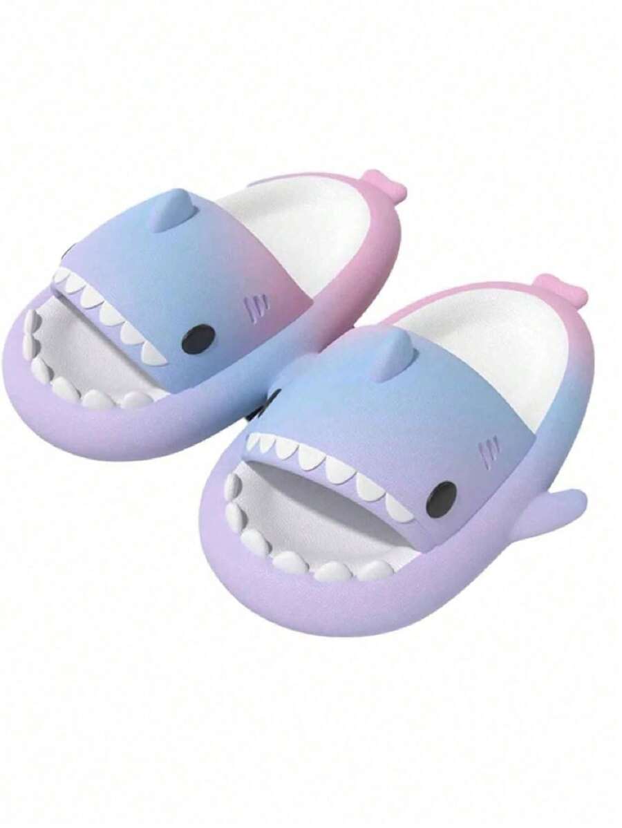 Sandalias Bicolor Diseño De Tiburón Unisex Descanso - Morado Violeta - Ver 1