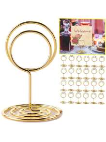 10 件 - 桌牌架、优质迷你桌号架、卡片架、金属丝照片架、装饰品、婚宴、派对、生日、桌面中心装饰、周年纪念派对（金色）