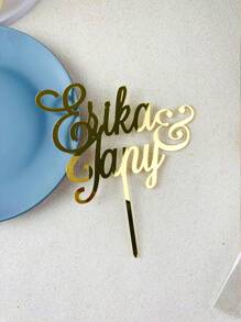 Personalized Wedding Cake Topper Custom Name Rustic Anniversary Mr And Mrs Party Cake Topper Decoration 1pc Waterproof,Ornamental Exquisite,Stylish,Fashionable,Vintage Custom,Personalized,Unique Ideal Gifts For Him Her,Boyfriend,Girlfriend,Dad,Mom,Family,Friends,Pets For Anniversaries,For Valentine's Day,For Mother's Day,For Birthdays,For Children's Day,For Father's Day,For Graduation,For Weddings,For Housewarming Dining Room,Living Room,Bedroom,Tea Room,Home,Wedding Essentials,Customized Wedding Tableware,Warm Ambience - Multicolor - View 12