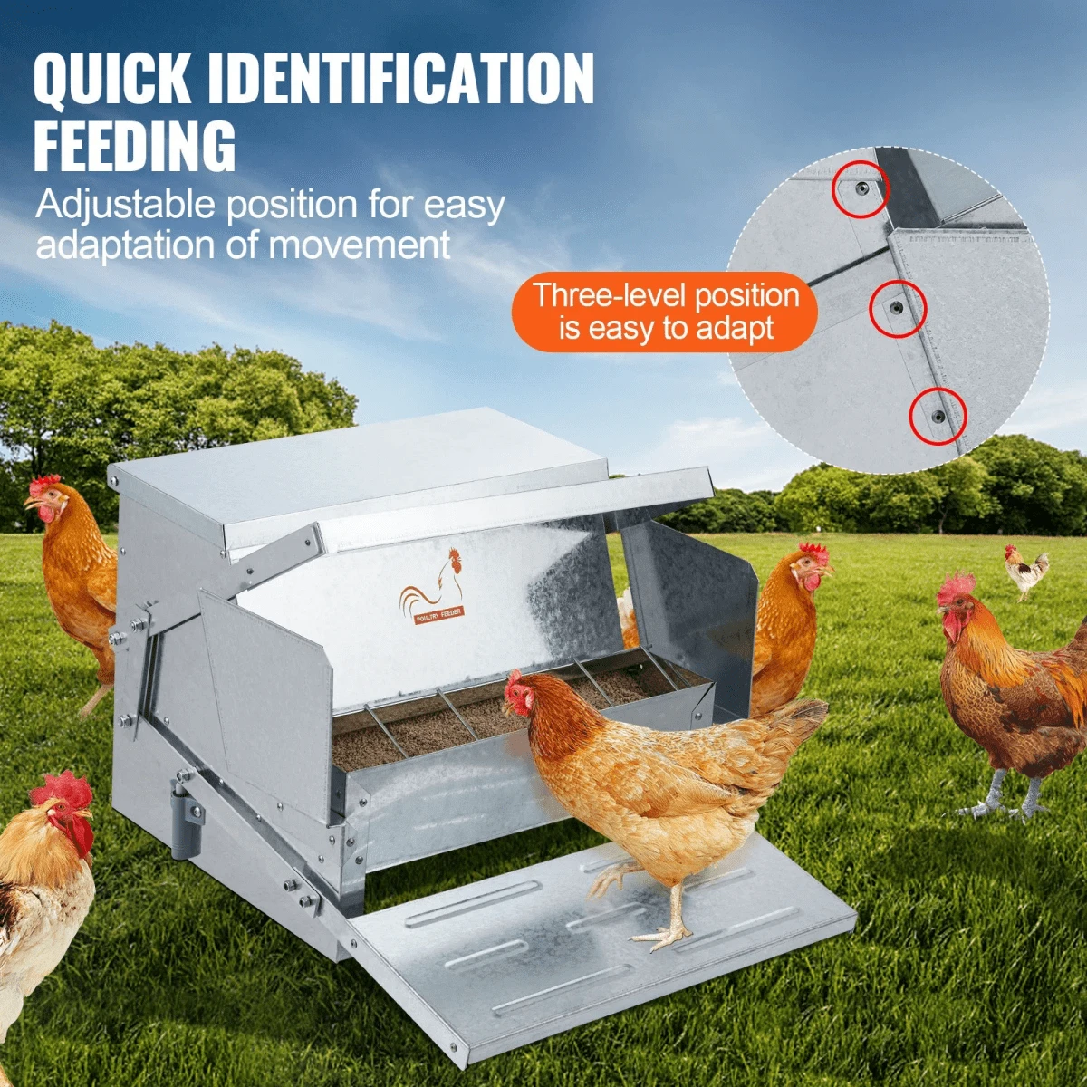 Automatic Chicken Feeder, 25 Lbs Capacity Feeds 10 Chickens Up To 11