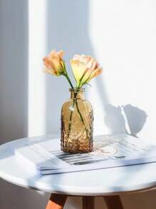 1 Bình Thủy Tinh Mini Phong Cách Cổ Điển Trang Trí-Thủy Canh Hoa & Chai Tinh Dầu, Phụ Kiện Ikebana Cổ Điển Nhật Bản - màu nâu - Xem 6