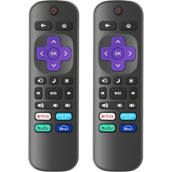 2 Packs Replacement Remote Controls For Roku Smart TV, Infrared Remote For TCL/Hisense/Sharp//Onn/Element/Insignia Roku TV (Not Compatible With Roku Stick, Box Or Speaker)