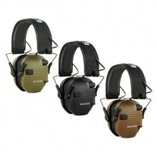 Electronic Ear Muffs For Tactical Hunting; Anti-Noise Earphones Sound Reinforcement Impact Hearing Protection Earphones; 82 DB Ear Protection Headset; Music Headphones - Green - View 2