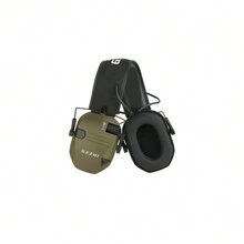 Electronic Ear Muffs For Tactical Hunting; Anti-Noise Earphones Sound Reinforcement Impact Hearing Protection Earphones; 82 DB Ear Protection Headset; Music Headphones - Green - View 1