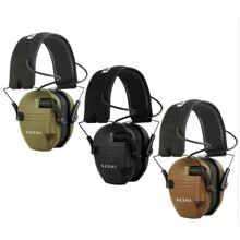 Electronic Ear Muffs For Tactical Hunting; Anti-Noise Earphones Sound Reinforcement Impact Hearing Protection Earphones; 82 DB Ear Protection Headset; Music Headphones - Green - View 3
