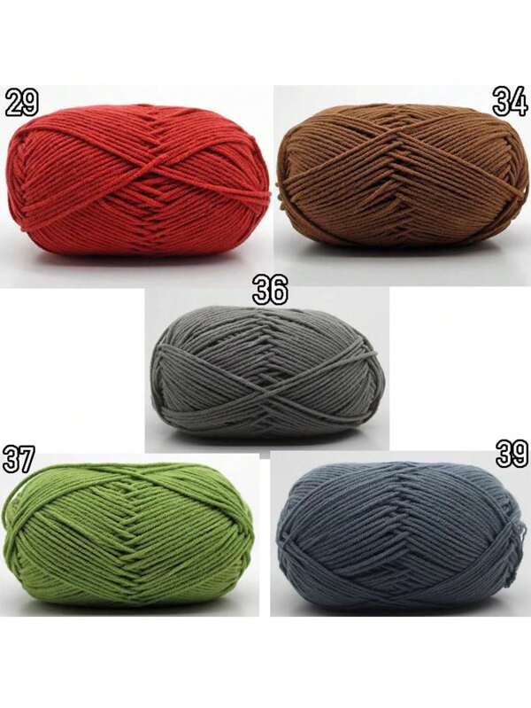 6 Balls X 50g Baby Yarn, 4 Ply, Doll, Blanket, Hat & Scarf DIY, Crochet, Medium Thickness, 12 Colors