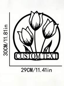 Uma Peça de Sinalização Metálica Personalizada de Estilo Rústico com Tulipa Selvagem de Ferro Forjado, Decoração para Jardim, Texto Personalizado, Decoração de Pátio Vintage, Presente para Jardineiro, Arte de Parede Externa, Decoração para Sala de Estar, Sala de Estar Familiar, Decoração de Escritório