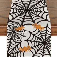 Árvore fantasma preta e branca, teia de aranha, caminho de mesa de Halloween de corvo, decoração de mesa de cozinha de outono, adequada para casa de fazenda, casa, feriado, festa, aniversário, casamento e jantar, decoração de Halloween, decoração de casa, festa de Halloween - Multicolorido - Ver 29