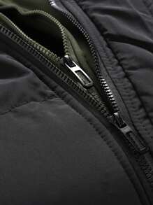 1pc Boyfriend Style Men's Padded Jacket, Hooded Thick Casual Outerwear Windbreaker, Winter Streetwear Stylish Drawstring 2 In 1 Coat