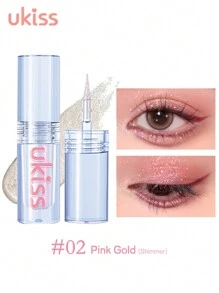 UKISS 1.5克闪亮液体眼影，钻石闪粉，持久闪亮眼影，轻盈柔滑 - #02 Pink Gold - 查看 4