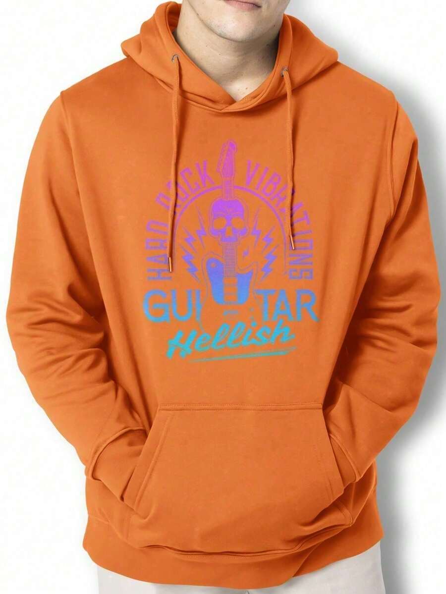 Hard Rock Jacket Sweatshirt Kangaroo Blouse IZPJ1 - 橘色 - 查看 1