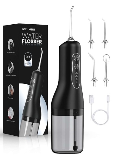 Irigator oral USB reîncărcabil cu ață dentară Pulverizator dentar portabil 260 ML rezervor de apă impermeabil pentru curățare de îngrijire bucală