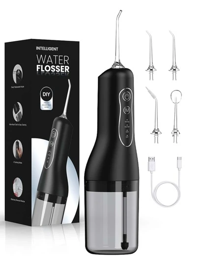 Oral Irrigator USB Uppladdningsbar Tandtråd Bärbar Tandspruta 260ML Vattentank Vattentät Munvård Rengöring