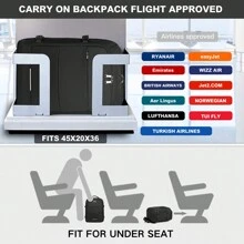 30L Lightweight Carry-On Cabin Size Multi-Function Travel Backpack Water-Resistant Laptop Bag Fits Underseat Ideal For Weekend Trips School Business Men And Women - Black - View 8