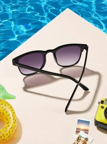 1 件男孩女孩 12-16 岁亚克力休闲波西米亚方形时尚眼镜适合节日出游，完美的节日礼物