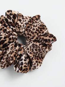 XXL Leopard Velvet Hair Scrunchies For Women, Hair Accessories For Daily Use Hair Ties Scrunchy Hair Ties Ponytail Head Accessories Elastic Band - Multicolor - View 4