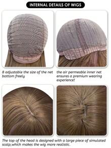 alicegarden 1 Bộ Tóc Giả Tổng Hợp Chịu Nhiệt, Dài Tự Nhiên Màu Nâu, Dài 26 Inch, Được Làm Từ Sợi, Thích Hợp Sử Dụng Hàng Ngày, Giả Tự Nhiên Và Thực Tế Chất Lượng Tốt Tổng Hợp - Nhiều màu - Xem 11