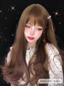 alicegarden 1 Bộ Tóc Giả Tổng Hợp Chịu Nhiệt, Dài Tự Nhiên Màu Nâu, Dài 26 Inch, Được Làm Từ Sợi, Thích Hợp Sử Dụng Hàng Ngày, Giả Tự Nhiên Và Thực Tế Chất Lượng Tốt Tổng Hợp - Nhiều màu - Xem 3