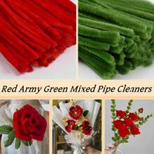 200pcs Mixed Color Pipe Cleaners, Pipe Cleaners Army Green, Mixed Pipe Cleaners Kit, Chenille Stems Crafting Pipe Cleaners, Craft Pipe Cleaners, Multi-Color Craft Pipe Cleaners Bulk For DIY Art And Craft Projects, Craft Supplies, Chenille Stems,DIY Art Creative Crafts, 12inch X 6mm