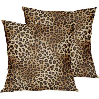 2/4pcs Leopard Print Pillow Covers, Soft Cheetah Pattern Pillow Shams, Decorative Throw Pillow Cases For Home Sofa, Bed, Couch, Single-Sided, Inserts Not Included