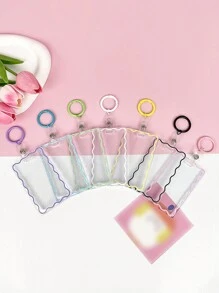 简约透明卡片盒学生校园卡饭卡盒塑料吊带卡包保护性银行卡卡套卡包钱包名片夹信用卡夹身份证夹女士卡包 - 彩色 - 查看 3