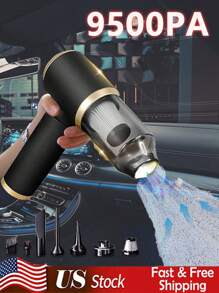 Car Vacuum Cleaner Strong Suction Cleaning Mini Machine Wireless Portable Handhled Blower Machine Air Duster For Home Appliances Handhled Blower Machines For Home Car - 黑色 - 查看 1