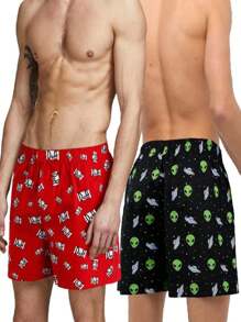 Kit 5 Men's Pajamas  Canção Shorts For Sleeping/Resting/Leisure Quality Product - 彩色 - 查看 1
