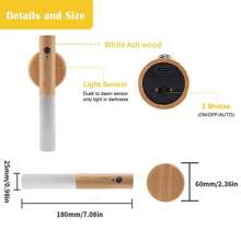 Motion Sensor Night Lights Magnet Body Sensor Hallway Night Lights Rechargeable Led Light Portable Stairway Night Lights Wooden Wall Sconce Battery Powered Cabinet Lights - A2 - View 5