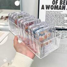 1pc Nail Art Display Case, Transparent Sealed Storage Box For Nail Polish, Nail Art Collection And Organization - Transparent - View 6