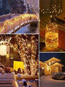 Battery Powered LED Copper Wire String Lights, Waterproof Copper Line Lights Lamp String - Multicolor - View 4