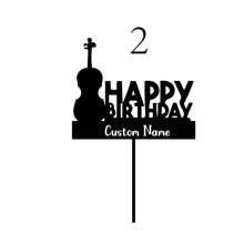 1 pièce, Décoration de gâteau avec nom personnalisé, Décoration de gâteau avec violon de musique personnalisée, Cadeau d'anniversaire unique, Décoration de gâteau de fête personnalisée, Décoration de gâteau de mariage personnalisée, Cadeau de mariage personnalisé