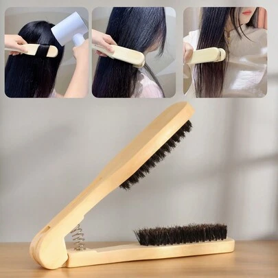 1支木质直发梳，耐热造型梳，V型直发梳，适用于专业沙龙、理发店、美容院、返校季、旅行等各种场合。女士美发配件套装包含：梳子、发刷、边缘梳、解结梳、球形梳、迷你梳、梳子套装