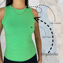 Plain Women's Ribbed T-Shirt Regata Basica Moda Fashion - Green - View 4
