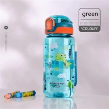 Cartoon Straw Sports Water Bottle, Outdoor Traveling Flask