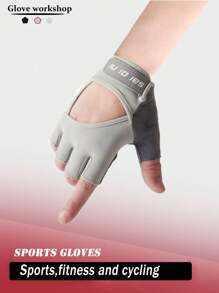 1 Cặp Găng Tay Thể Thao Nữ Vải Dệt Kim Thoáng Khí Chống Trơn Trượt Dày Xốp Găng Tay Nửa Ngón Dùng Cho Tập Thể Dục, Hoạt Động Ngoài Trời, Lái Xe Và Bảo Vệ Thiết Bị - nhiều màu - Xem 3