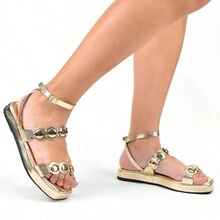Women's Papete Flat Comfortable Platform Sandal - Vàng - Xem 2