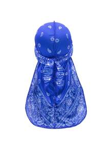 1pc Men's Turban Hat Printed Wigs Durag Biker Headwrap Pirate Hats Cap For Men Hair Accessories Long Tail Straps Bandanas Pirate Hat Pirate Costume - Pirate Hat - View 5