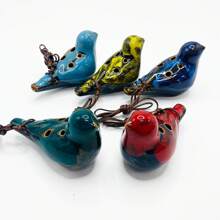 全新 6 孔鸟陶瓷陶笛，卡通风格陶笛，圣诞节和 - 彩色 - 查看 7