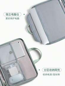Ph 13 14 15 Inch Large Capacity Shockproof Computer Briefcase/Notebook Cover - màu đen - Xem 3