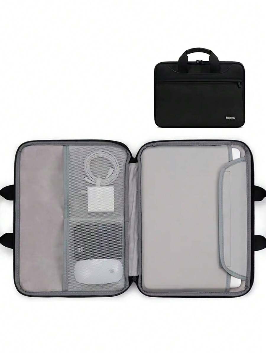 Ph 13 14 15 Inch Large Capacity Shockproof Computer Briefcase/Notebook Cover - màu đen - Xem 1