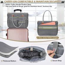 Teacher Tote Bag 15.6 Inch Laptop Bag For Women Work Bag Laptop Tote Nurse Bag Professional Computer Messenger Bag With Insulated Pocket, Laptop Briefcase For Office, College, Nursing - Xám - Xem 6