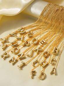 MECYLIFE 1pc Stainless Steel 3D Bubble Letter Design Necklace