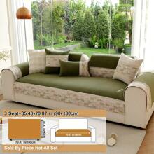 1pc Multi-Floral Patchwork Sofa Cover, Pet-Friendly Anti-Slip Couch Slipcover With High-End Feel, Soft Chenille For All Seasons - Green - View 18